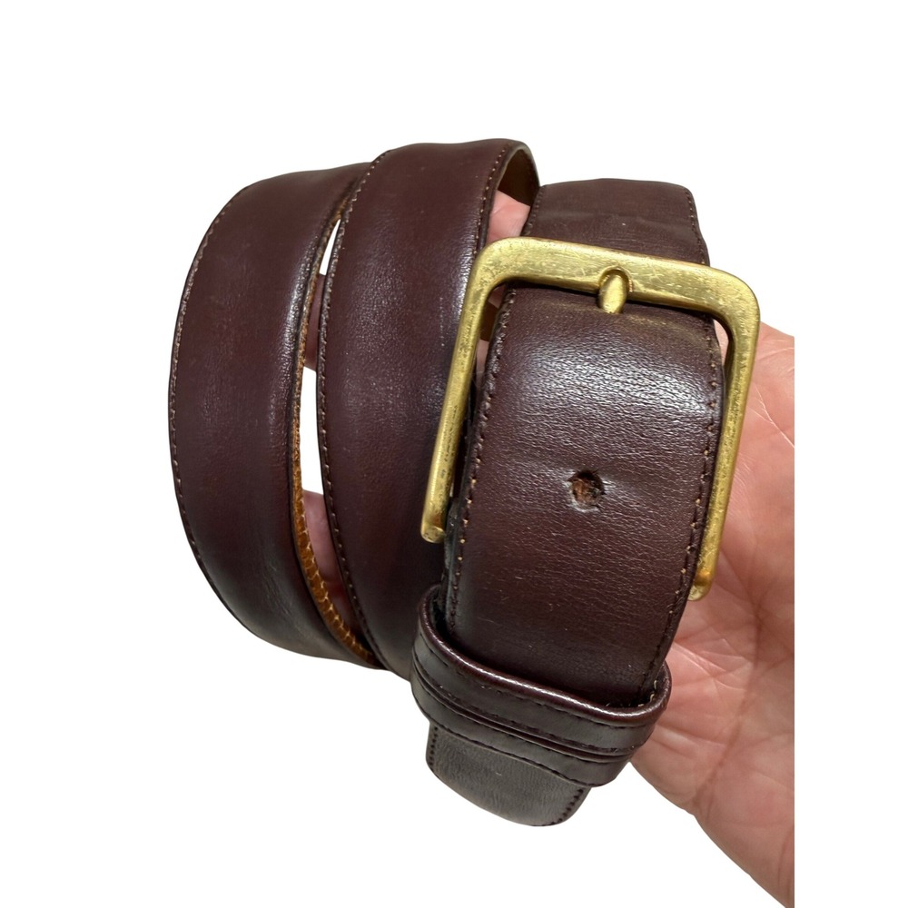 Coach Belt Burgundy‎ Pre Owned Burnished Cowhide  Solid Brass 40 Lux 1"